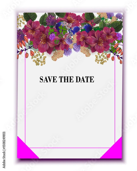 Obraz Save the date  card  with roses