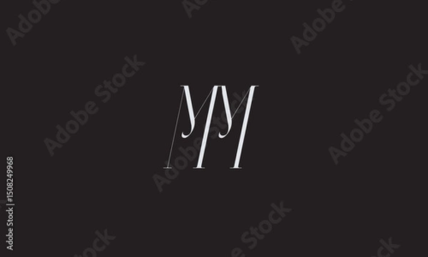 Obraz MM, MM , M Abstract Letters Logo Monogram	