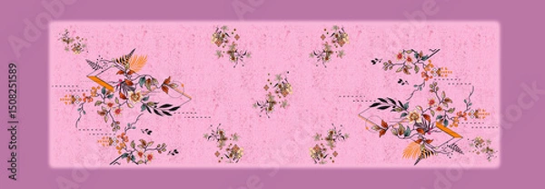 Fototapeta DUPATTA DESIGN WITH NAGATIVE PATTERN AND SOME BLURED EFFECT