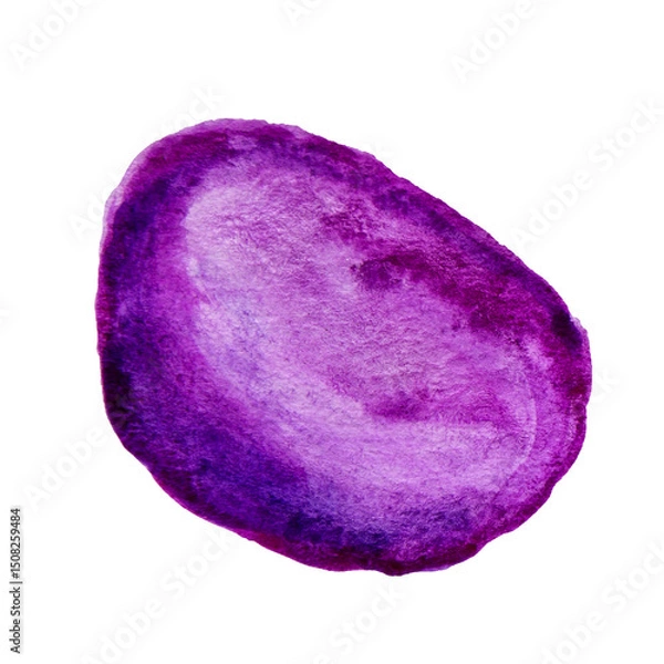 Fototapeta Violet Hand Drawn Watercolor Drops Round Banner