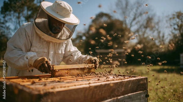 Obraz beekeeper working in the garden