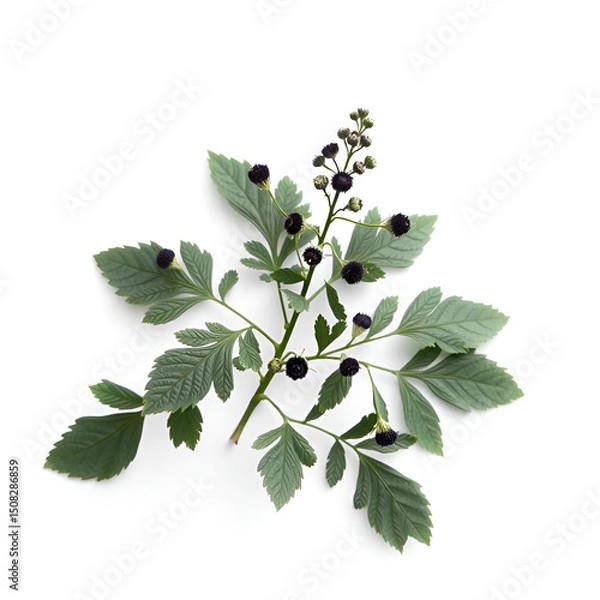 Obraz Black cohosh isolated on white background