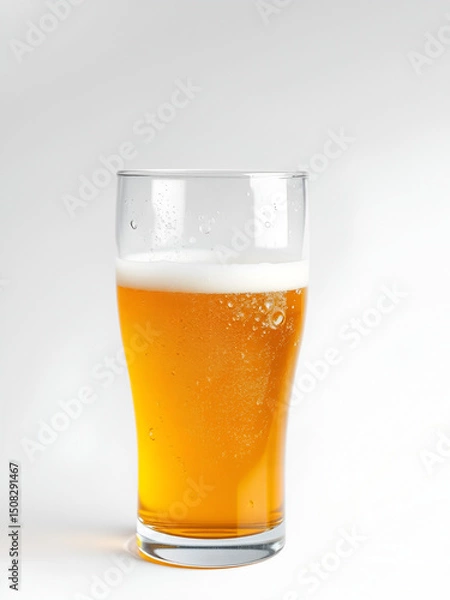 Obraz Close-up of a cold beer glass with condensation png isolated on transparent background