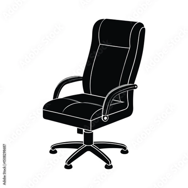 Fototapeta Office chair silhouette on white background