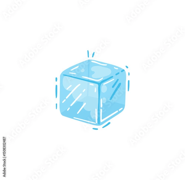 Fototapeta Hand-Drawn Ice Cube Vector Summer Drinks, Cocktails, and Refreshment Designs.
