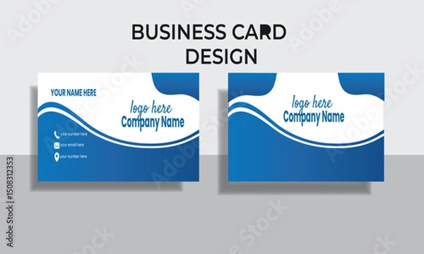 Obraz Business card design template, Clean professional business card template, visiting card, business card template.