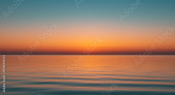 Obraz Serene Ocean Sunset Calm Waters and Vibrant Sky at Golden Hour