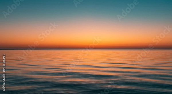 Obraz Serene Sunset Over Calm Ocean Waters Peaceful Evening Seascape