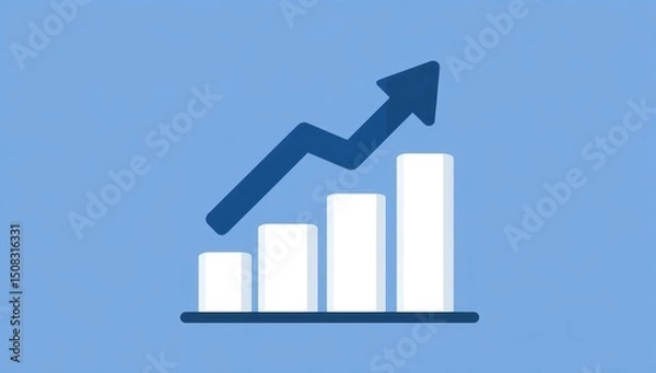 Fototapeta Simple graphic of rising bar graph