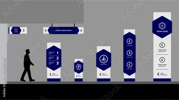 Obraz Exterior and interior signage template set corporate identity