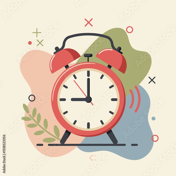 Obraz Alarm clock – minimal pastel wake-up icon