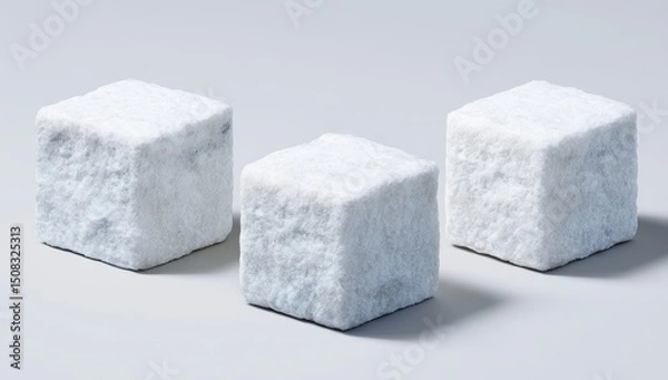Obraz Three white, textured cubes