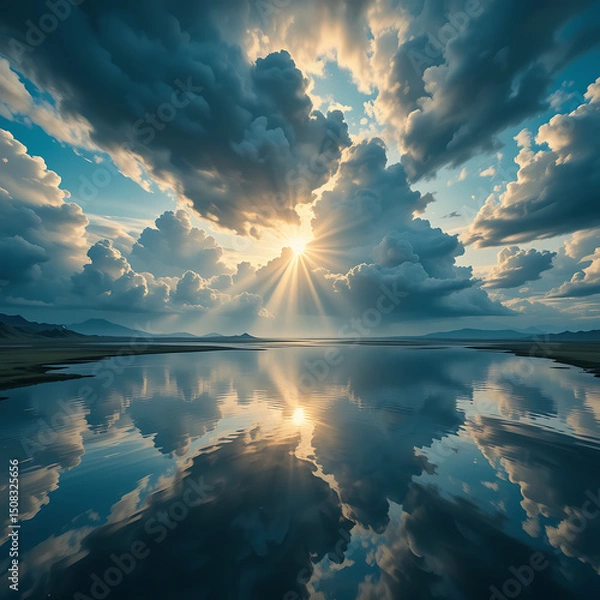 Obraz sunset over the lake