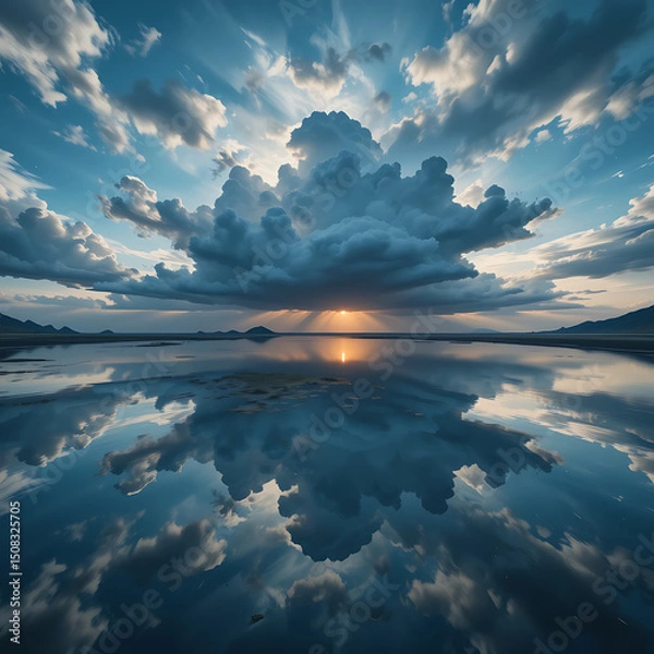 Obraz sunset over the lake