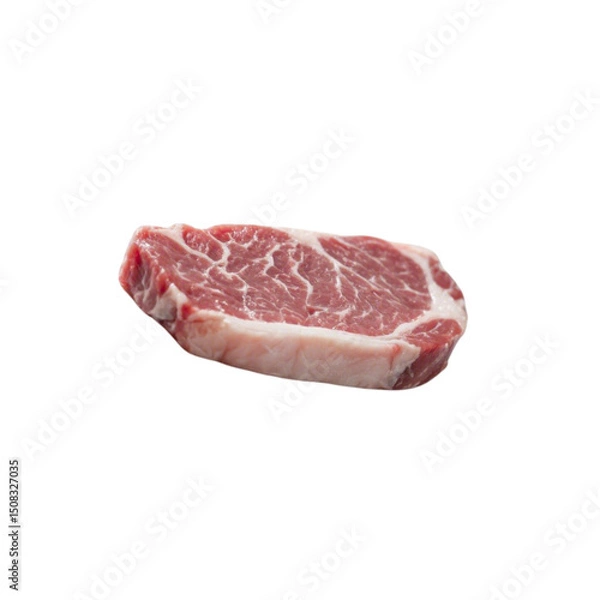 Fototapeta Raw beef steak slice isolated on white background