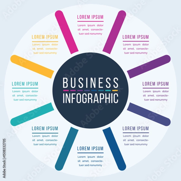 Fototapeta Infographic design 8 Steps for Data Visualization