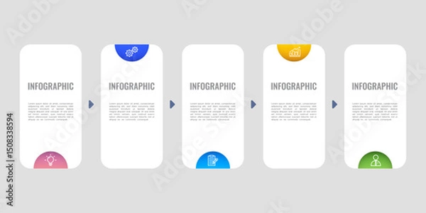 Obraz Modern timeline infographic 5 options.
