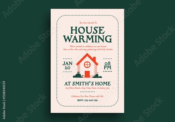 Obraz Hand drawn House Warming Invitation