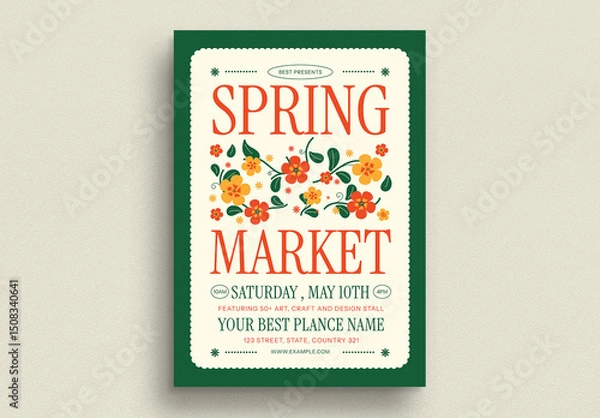 Obraz Floral Spring Market Event Flyer