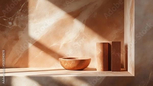 Fototapeta Warm, earthy tones create a minimalist aesthetic.