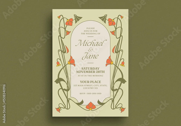 Obraz Victorian Flower Wedding Invitation