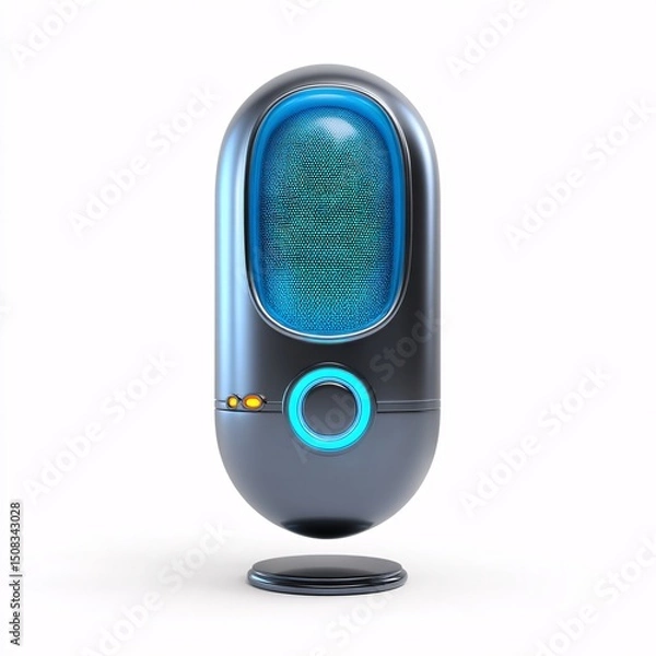 Fototapeta 3D digital assistant icon, powered by voice recognition for streamlined task management