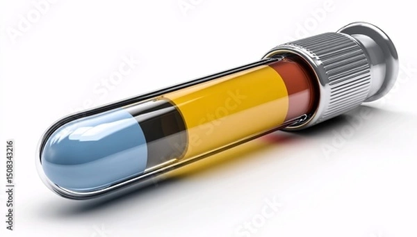 Fototapeta Digital water testing tool in 3D, isolated on a clean white background