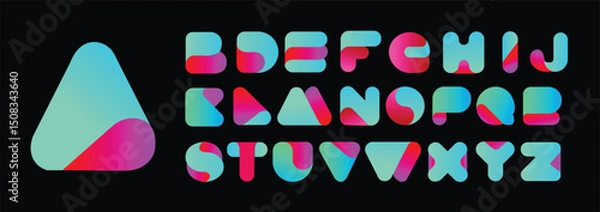 Fototapeta Twisted Font Vector design. Typeface for title header promo. Creative alphabet. Logo monogram ABC letters.