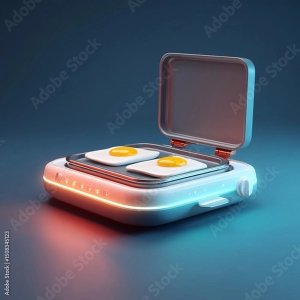 Fototapeta 3D electric griddle, designed for easy cooking and cleaning with an ergonomic build.