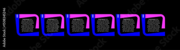 Fototapeta Very simply infographic design with 6 options or steps. Infographics for business concept.