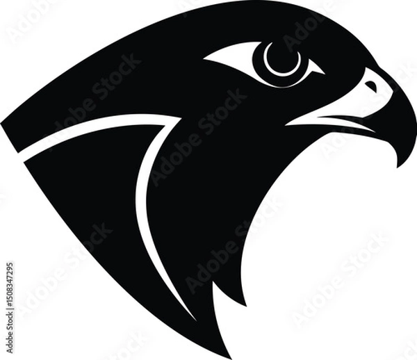Obraz falcon head icon silhouette on white background (2).eps