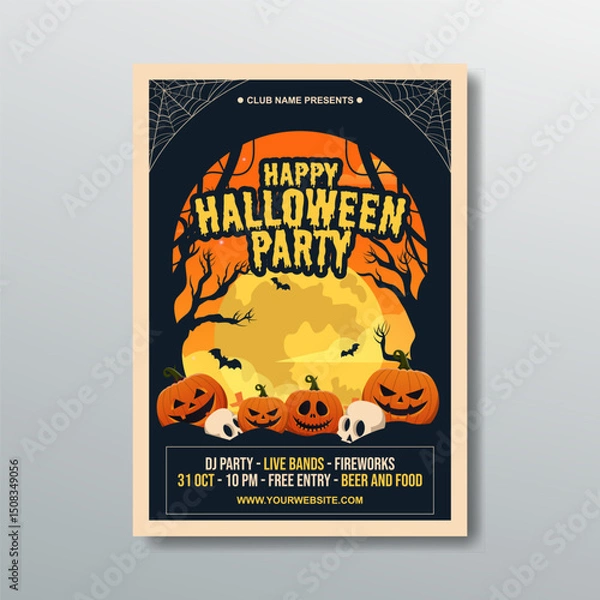 Fototapeta halloween party flyer celebration flat design
