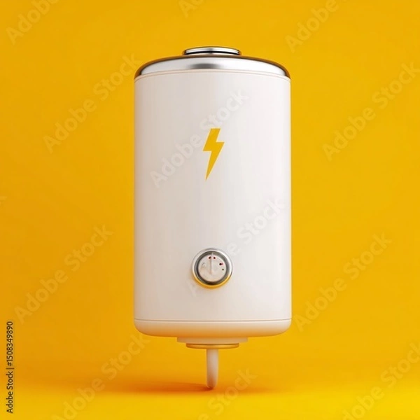 Fototapeta Icon of a 3D electric water heater, designed to provide consistent and quick heating.