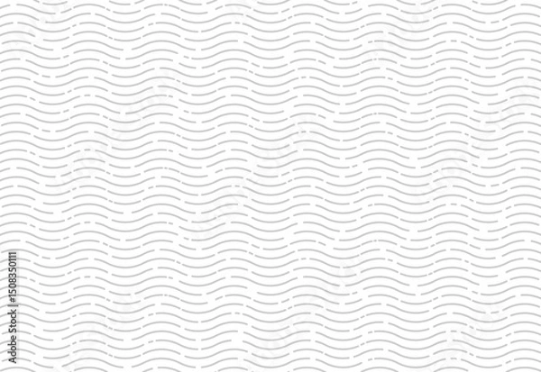 Fototapeta Vector pattern. Modern stylish texture. Repeating curve wave lines. Monochrome on white background. Trendy graphic design.	