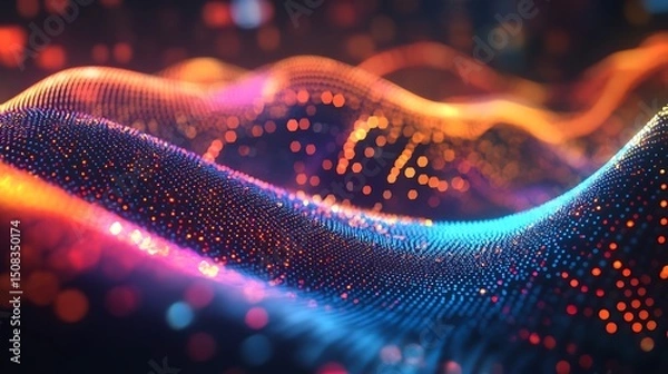 Obraz Abstract design of colorful, textured waves.
