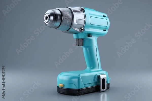 Fototapeta 3D rendering of a cordless impact wrench, designed for maximum power and ease of operation.