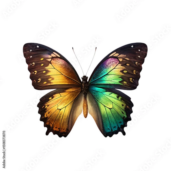 Fototapeta Vintage Butterfly and Floral Illustration Bundle – Transparent Botanical Watercolor Clipart with Transparent Background