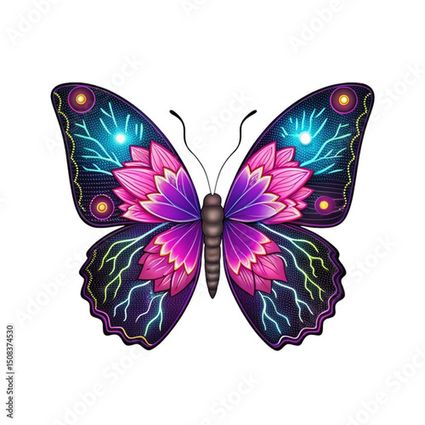 Fototapeta Vintage Butterfly and Floral Illustration Bundle – Transparent Botanical Watercolor Clipart with Transparent Background