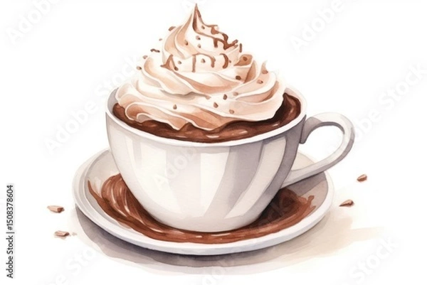 Fototapeta Chocolate dessert coffee drink.