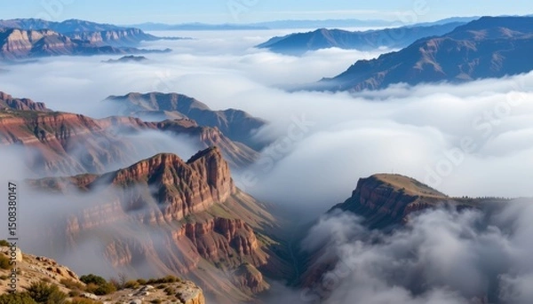 Obraz Breathtaking Canyon View Surrounded by Majestic Cloud Coverage