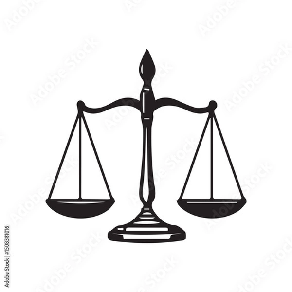 Fototapeta Law firm logo template simple flat vector image scale icon