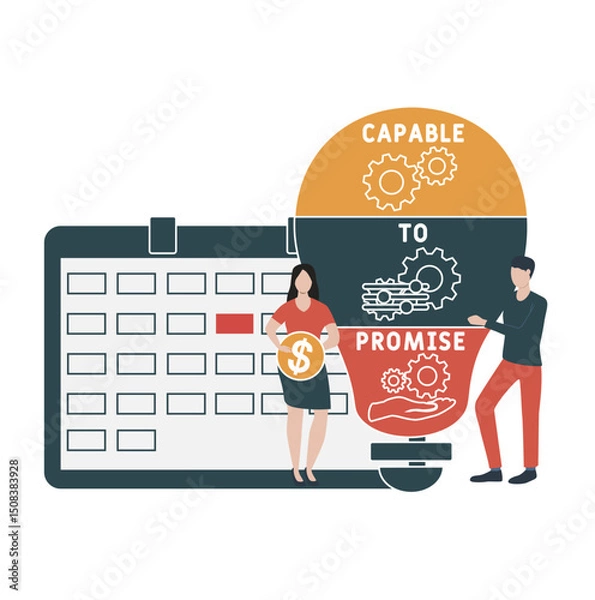 Obraz CTP - Capable to Promise acronym. business concept background. vector illustration concept with keywords and icons. lettering illustration with icons for web banner, flyer, landing