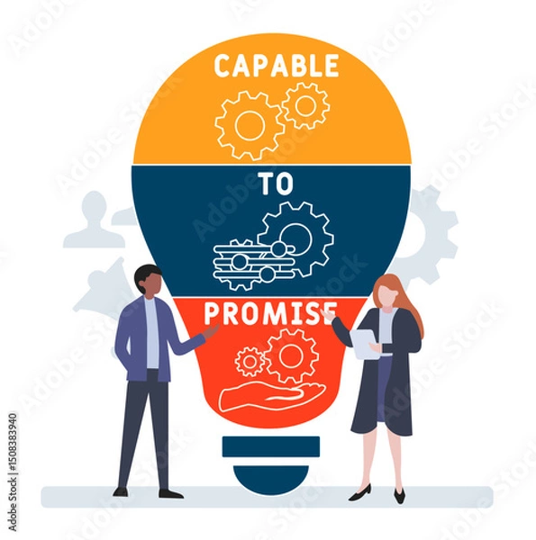 Obraz CTP - Capable to Promise acronym. business concept background. vector illustration concept with keywords and icons. lettering illustration with icons for web banner, flyer, landing
