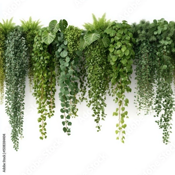 Obraz Hanging plants decoration arrangement on white background