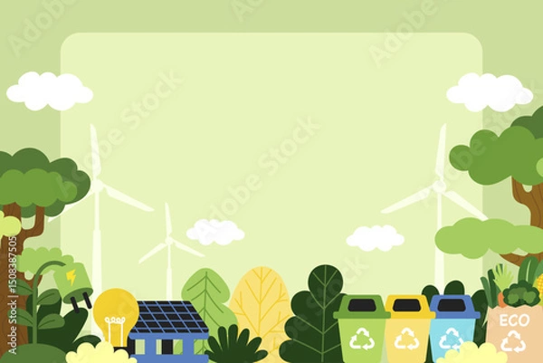 Obraz Green Ecologic Landscape flat Background