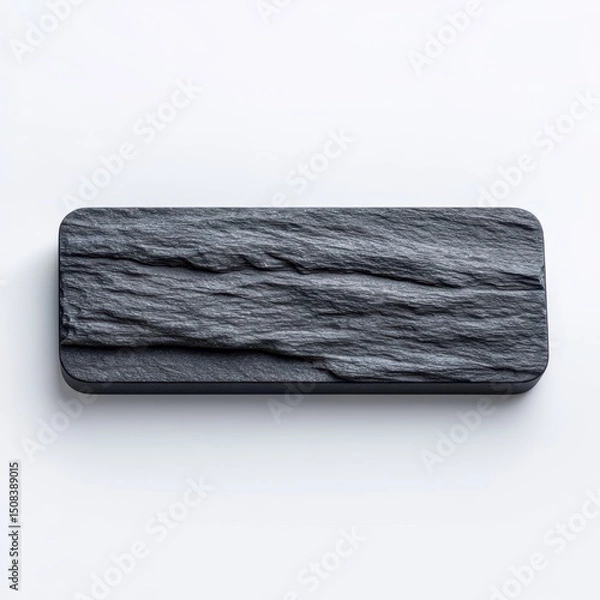 Fototapeta Rectangular stone tray on white background