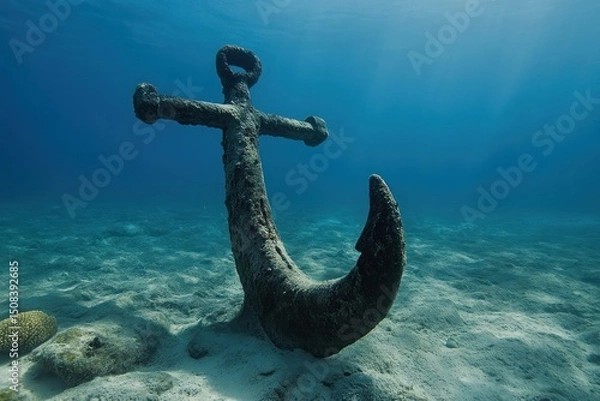 Fototapeta Submerged Anchor: A Deep Sea Enigma