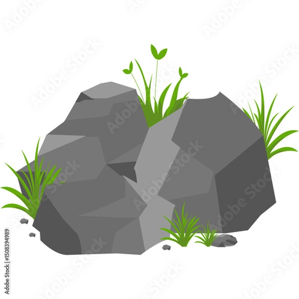 Fototapeta Rock with Grass