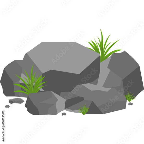 Fototapeta Rock with Grass