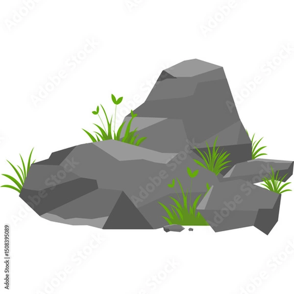 Fototapeta Rock with Grass